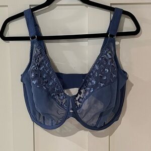 ELOMI Namrah Underwire Plunge Bra in Stonewash Size 36L EL301335SEW